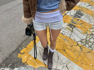 Back pocket drape shorts