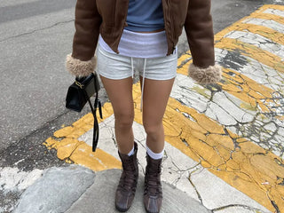 Back pocket drape shorts