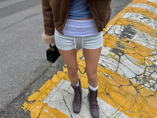 Back pocket drape shorts