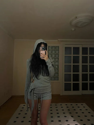 Side strap hooded top