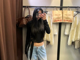Side strap hooded top