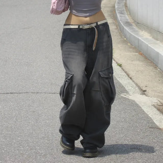 Teddy Denim Pocket Cargo Pants