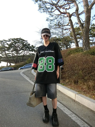 Player 88 Overfit Glossy Football Jersey