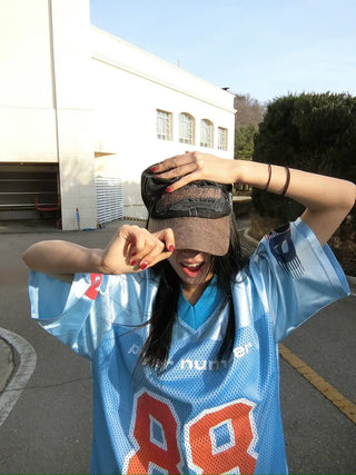 Player 88 Overfit Glossy Football Jersey