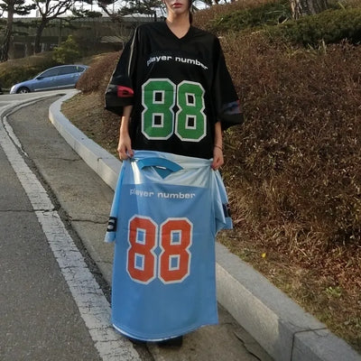 Player 88 Overfit Glossy Football Jersey