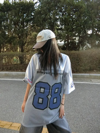 Player 88 Overfit Glossy Football Jersey