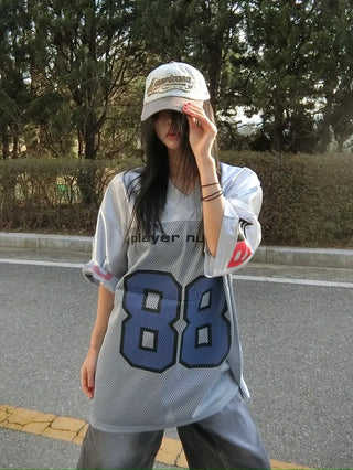 Player 88 Overfit Glossy Football Jersey