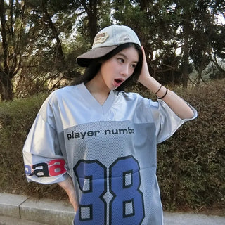 Player 88 Overfit Glossy Football Jersey