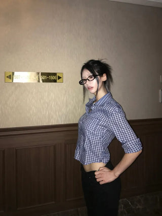 Geek chic semi-crop shirt