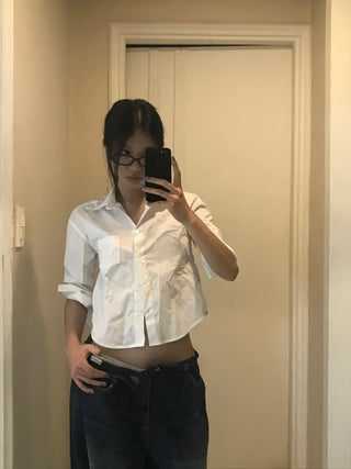 Geek chic semi-crop shirt