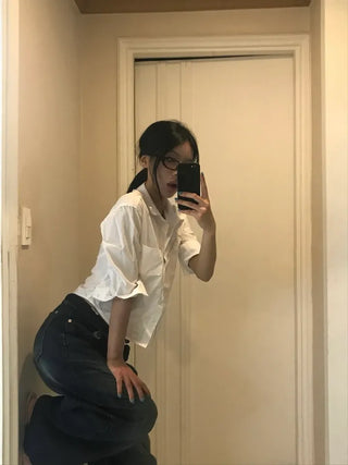 Geek chic semi-crop shirt