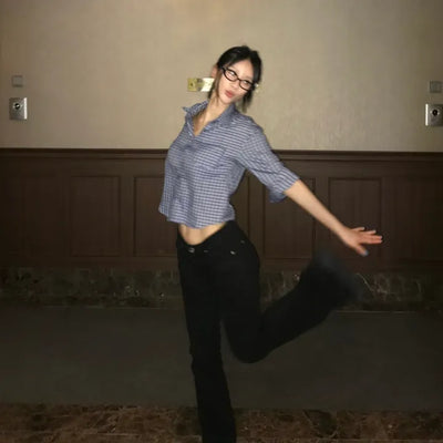 Geek chic semi-crop shirt
