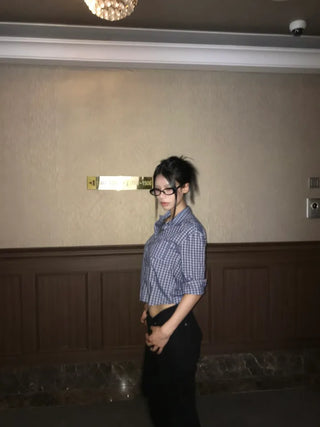 Geek chic semi-crop shirt