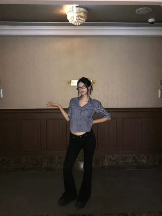 Geek chic semi-crop shirt