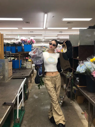 Girls low rise cargo pants