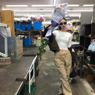 Girls low rise cargo pants