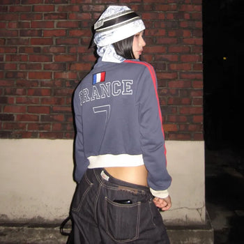 France 7 Crop Jersey Zip-up