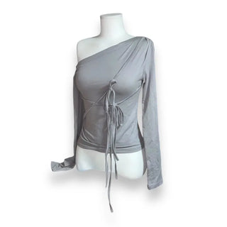 Raina Ribbon Half-Shoulder Long-Sleeve T-Shirt