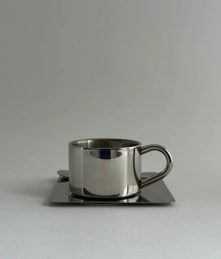 Minimalist Stainless Steel Coffee Cup Set
