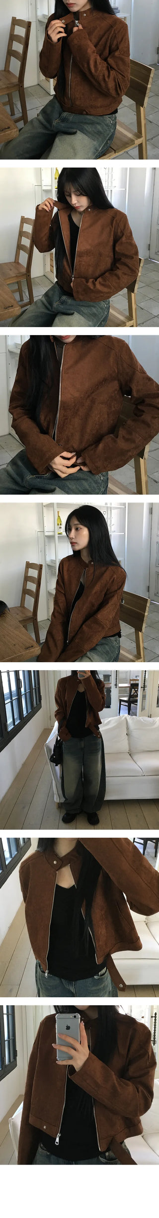 Early No Callar Suede Jacket