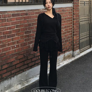 Asymmetrical Rib Knit Tee