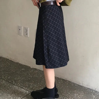 Only Check Midi Skirt