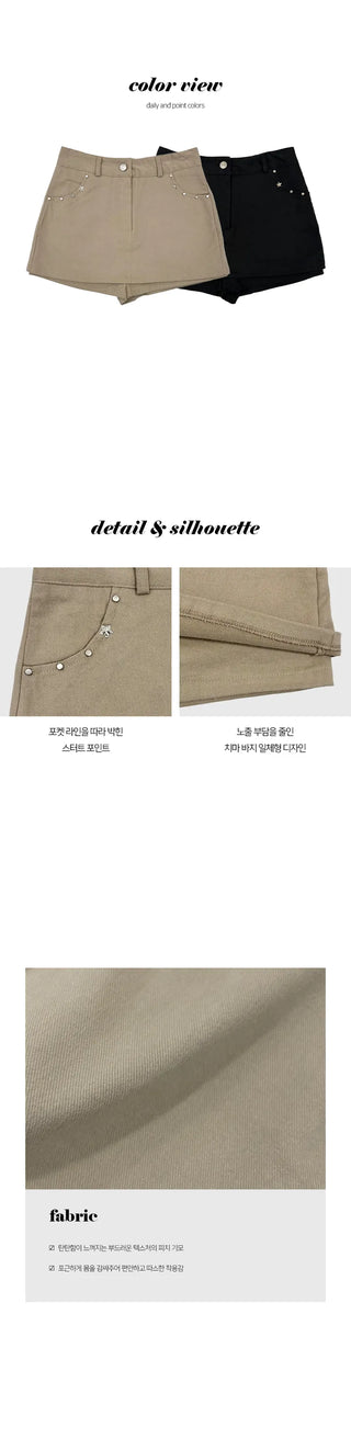 Siri Studded Cotton Mini Skirt