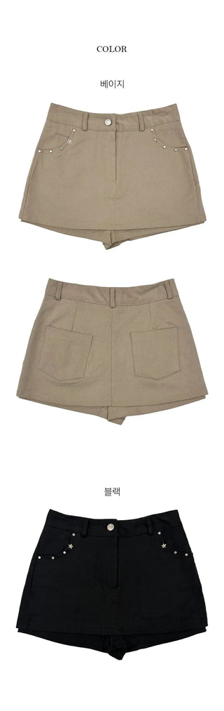 Siri Studded Cotton Mini Skirt