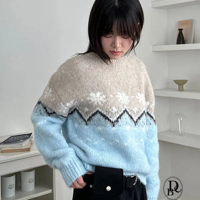 Ally Snowflake Round Knit