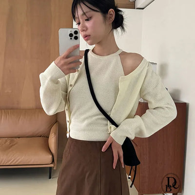 Eto Halter Nashi Cardigan Set