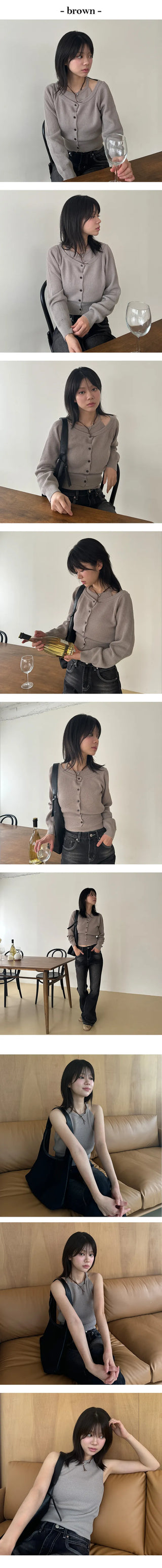 Eto Halter Nashi Cardigan Set