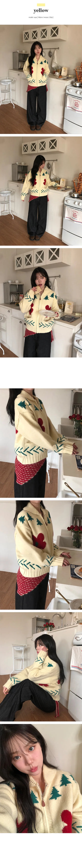 Buddy Jacquard Knit Zip up