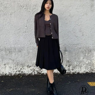 Sleeveless Vest Cardigan Set