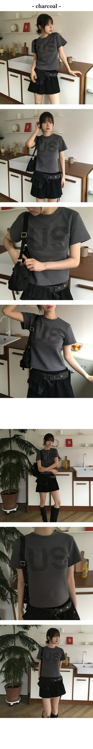 US Dye Crop Short Sleeve T shirt