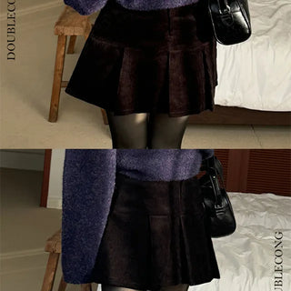 Wellow Corduroy Pleated Skirt
