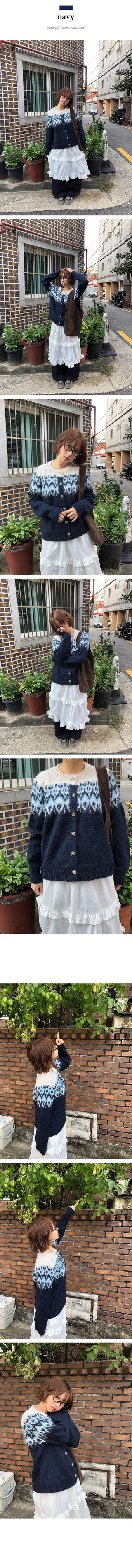 Deep Nordic Button Cardigan