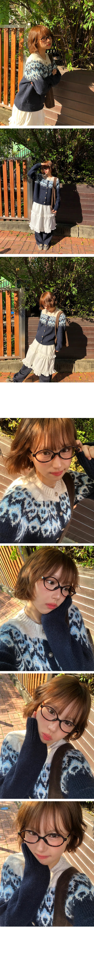 Deep Nordic Button Cardigan