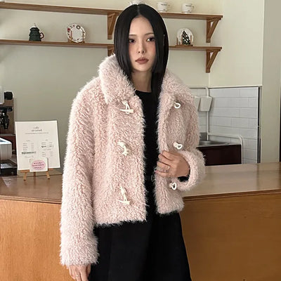 Lovely Quilted Lining Salt Fur Jacket