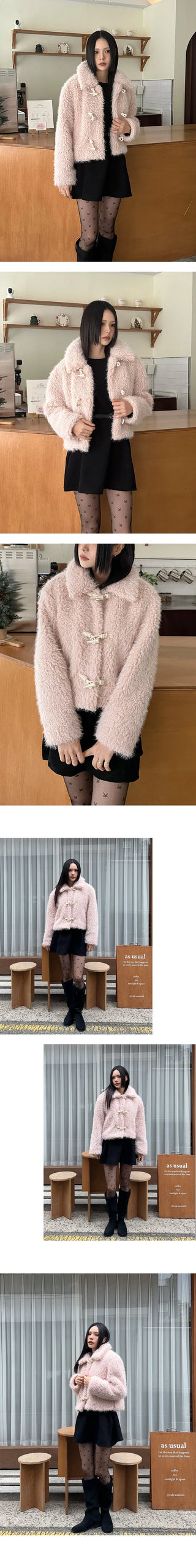 Lovely Quilted Lining Salt Fur Jacket