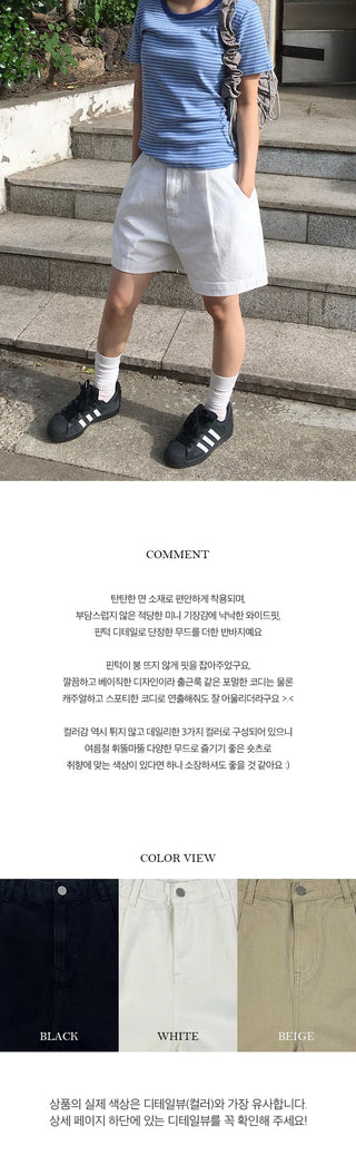 Compo Pintuck Wide Shorts