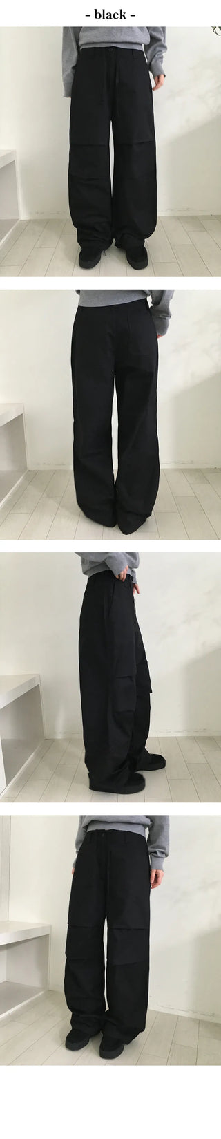 Knee-Detail Pintuck Trousers