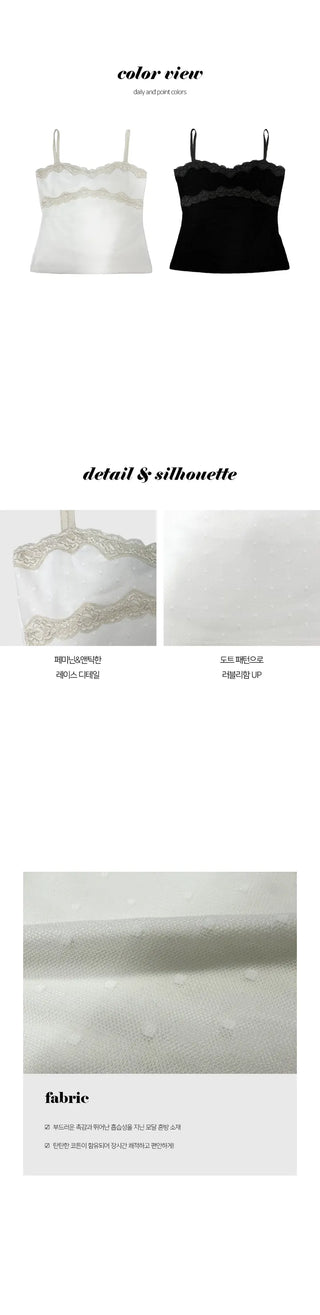 Ping Pong Dot Lace Sleeveless Nashi