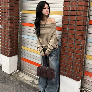 Liz Shirring Off Shoulder Knit