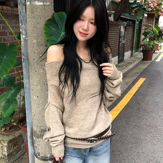 Liz Shirring Off Shoulder Knit
