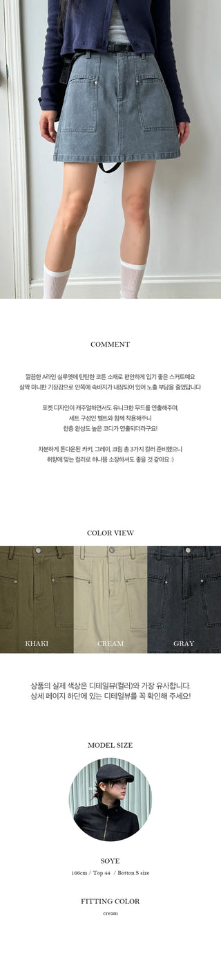 Eve Slit Pocket A Line Skirt