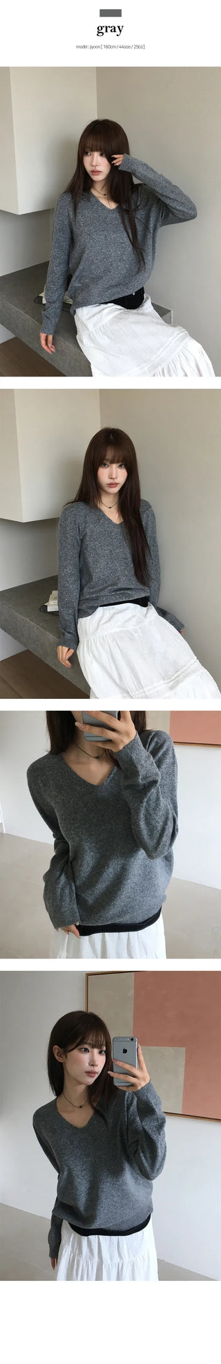 Clean Basic V Neck Knit