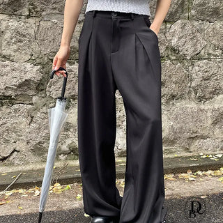 Middle Pintuck Wide Slacks