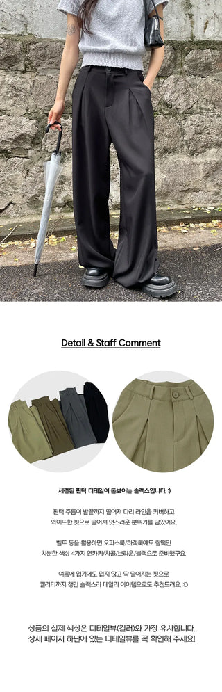 Middle Pintuck Wide Slacks