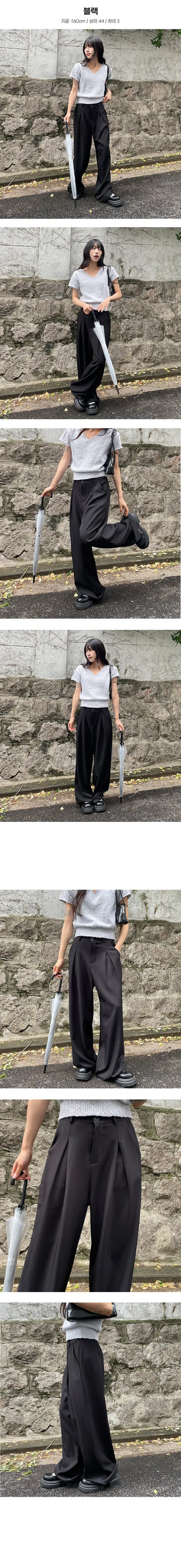 Middle Pintuck Wide Slacks