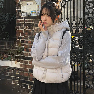 Soda Winter Knit Sleeve String Hooded Padding